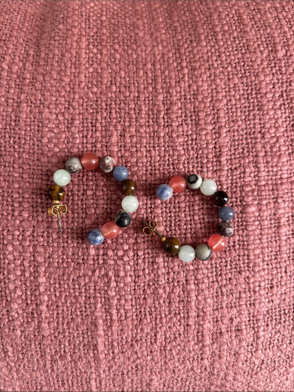 Madewell Multicolor Beaded Hoop Earrings - Mixed Gemstones